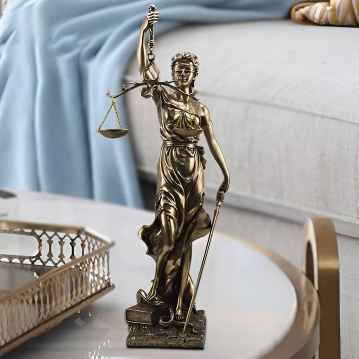 Statue der Göttin der Gerechtigkeit – Eine elegante dekorative Skulptur von Justitia | Karnz