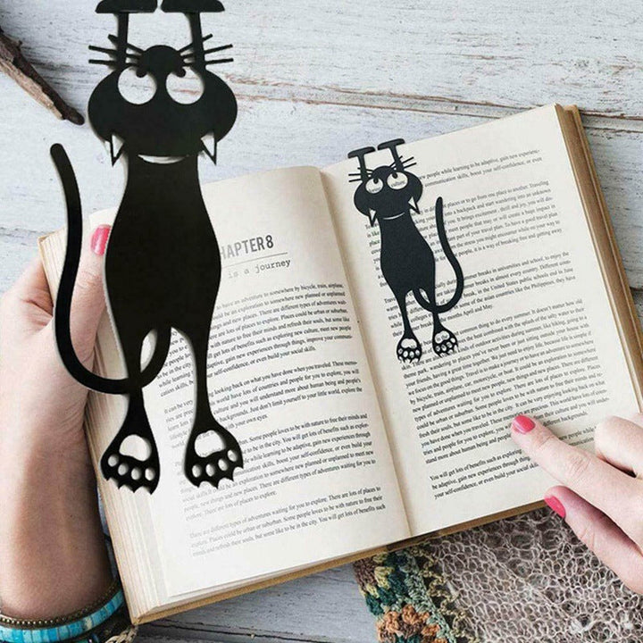 Ausschnitt Schwarze Katze Lesezeichen Karnz