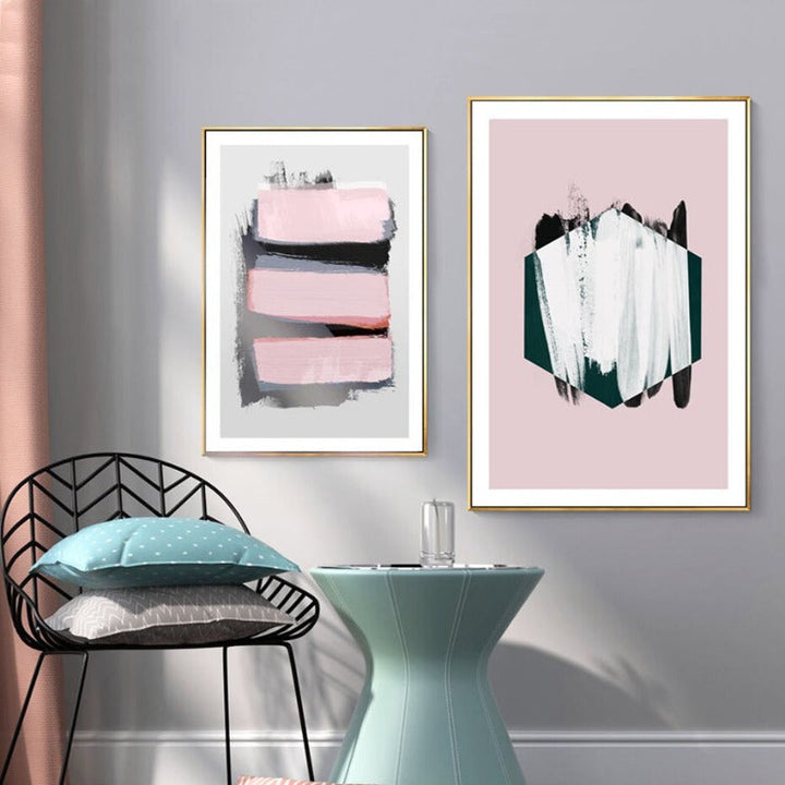 Rosa Aquarelltinte - Leinwand Wandkunst Gemälde