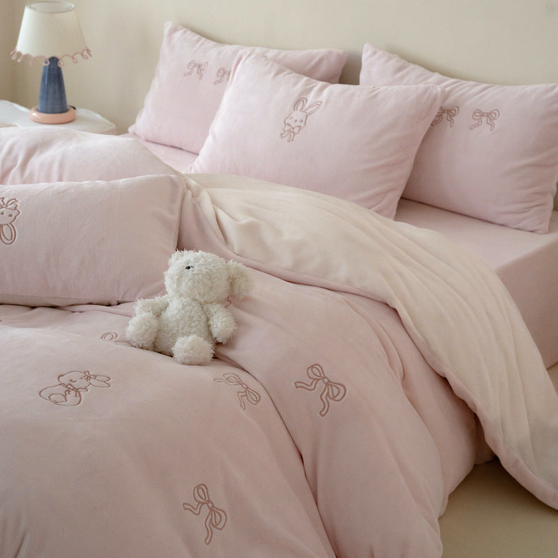 Flauschiges Bettwäsche-Set aus Milchfaser-Fleece für Kinder