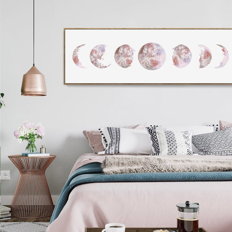 Moderne Verschiedene Mondphasen Isolierte Drucke - Leinwand Wandkunst Malerei