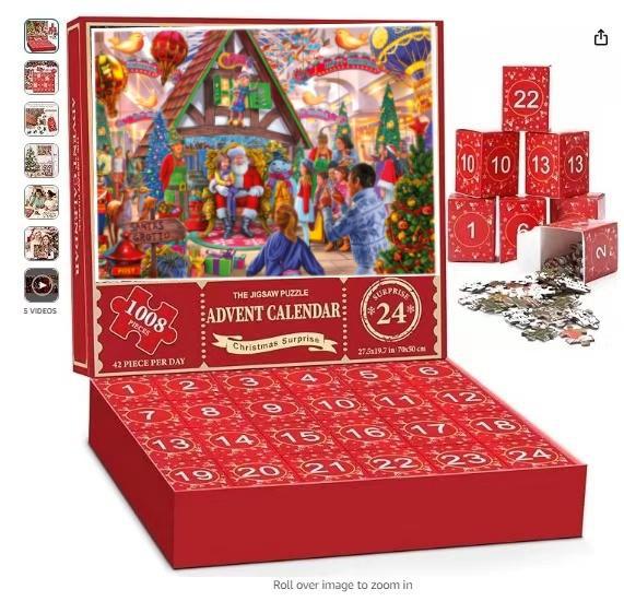 Weihnachts-Puzzle-Adventskalender mit 24 Türchen