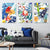 Bunte Blätter Blumen - Leinwand Wandkunst Malerei