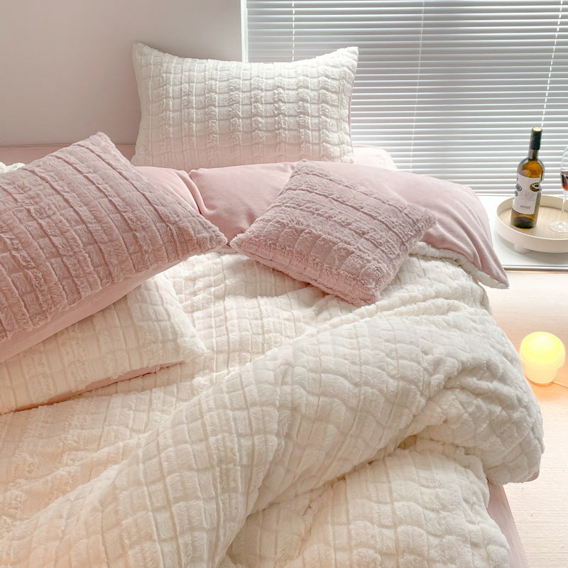 Milchfaser-Fleece Bettwäsche-Set, modern und warm