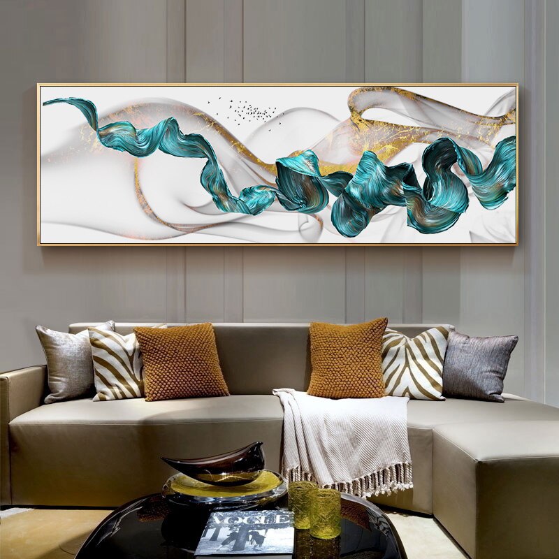 Blaues Gebirge - Leinwand Wandkunst Gemälde