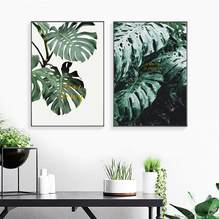 Grüne Schildkrötenblätter - Leinwand Wandkunst Malerei
