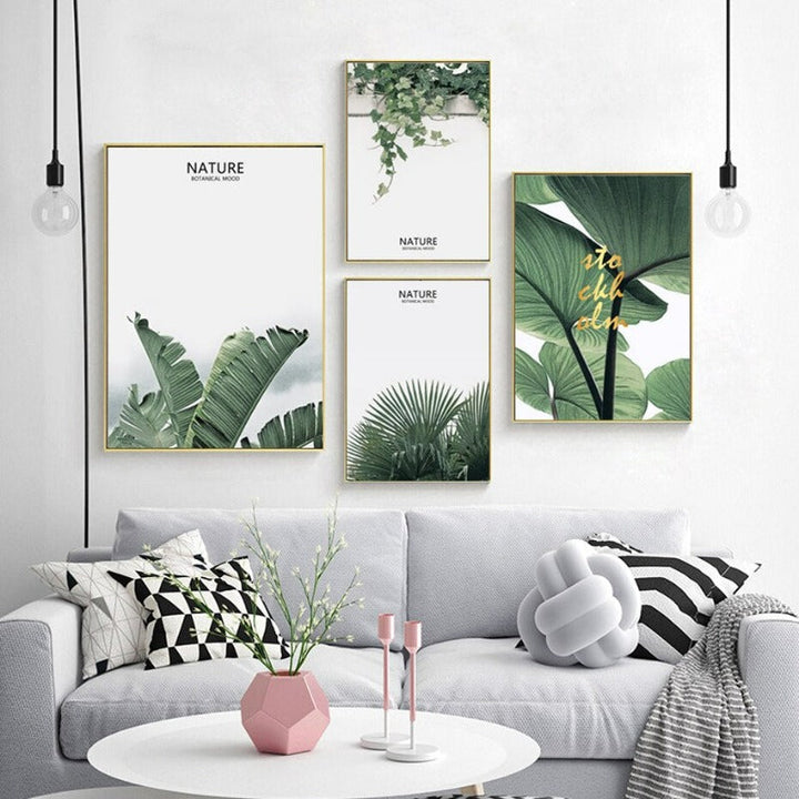 Nordische Natur, tropisches grünes Blatt - Leinwandbild