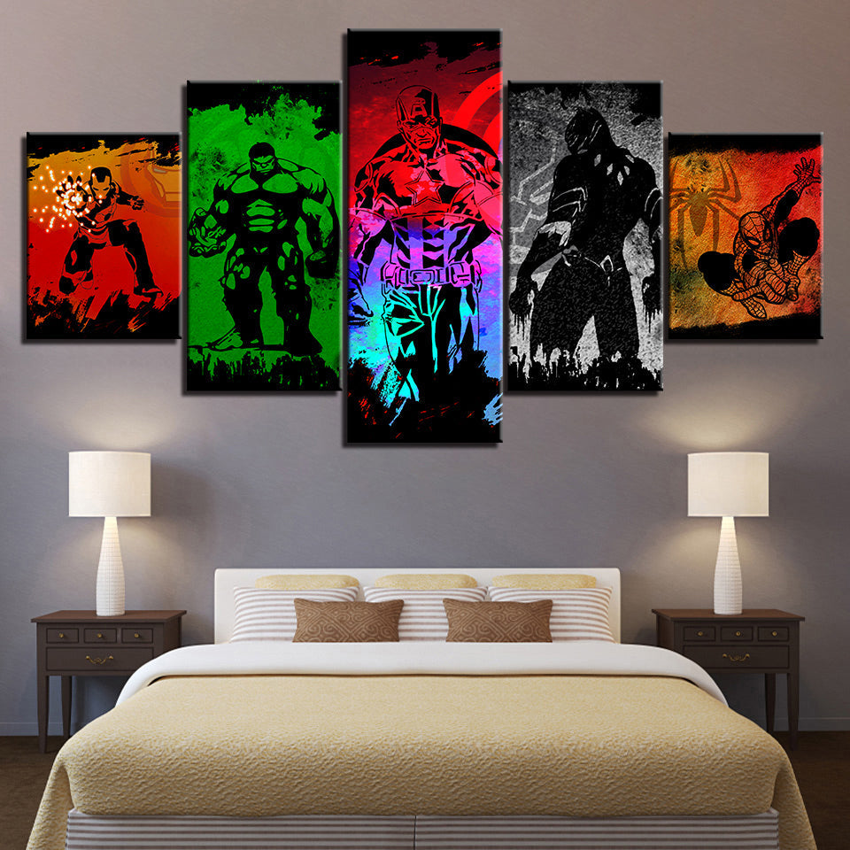 Mehrfarbiges Marvel-Superhelden-Leinwandbild