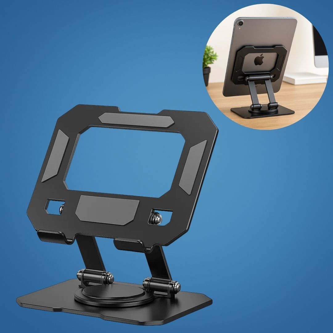 DeskEase | Verstellbarer Tablet-Ständer – Ergonomischer Komfort – Rutschfestes faltbares Design – Ideal für Arbeit, Studium, Reisen und Videoanrufe Karnz