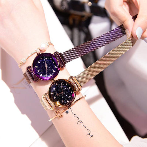 Wasserdichte Sternenhimmel Mädchen Armbanduhr | Karnz