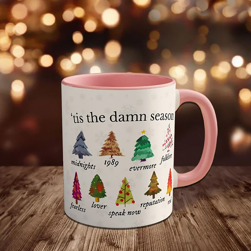 Tis The Damn Season Weihnachtstasse - Musikalbum als Weihnachtsbaum | Karnz