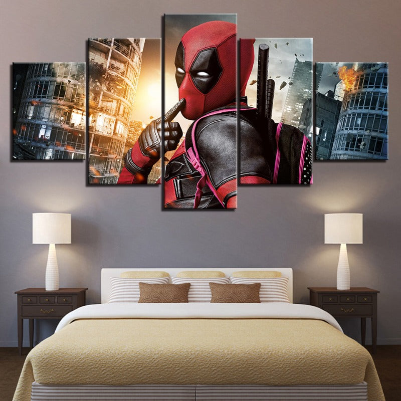 5 Stück Deadpool - Leinwand Wandkunst Malerei