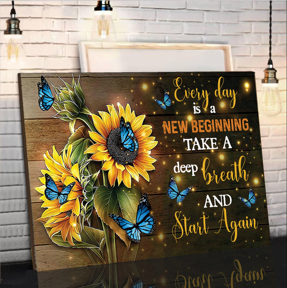 Schmetterling-Sonnenblumen-Wandkunst