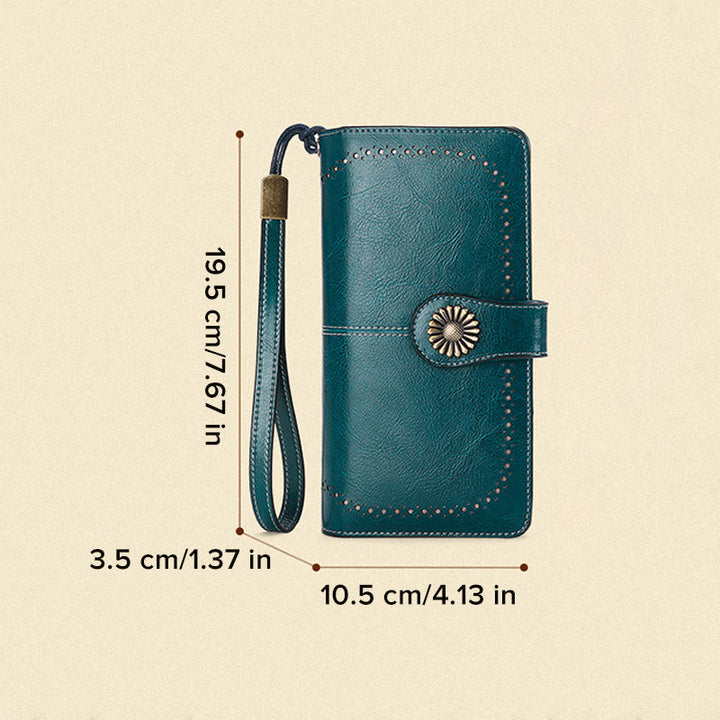 Retro lange Brieftasche mit großem Fassungsvermögen | Karnz