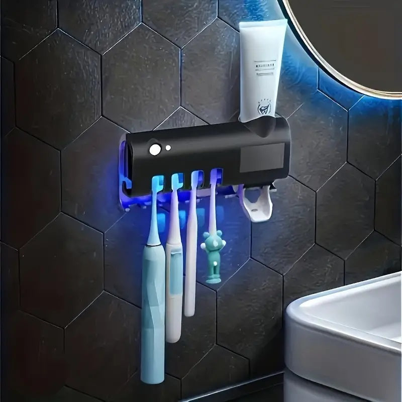 Karnz | Smart UV-Licht Sterilisator Zahnbürstenhalter, Wandmontage Zahnpastaspender