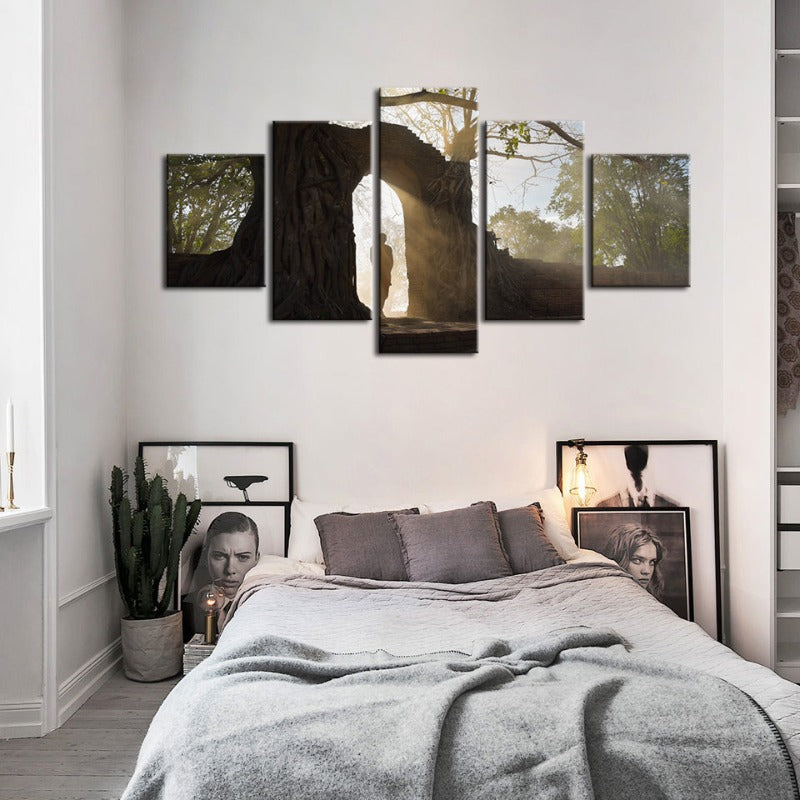 5 Stück Lone Man Natur - Leinwand Wandkunst Gemälde