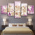 Bedazzelt Rose Gold Lilien 5 Teilig - Leinwand Wandkunst Gemälde