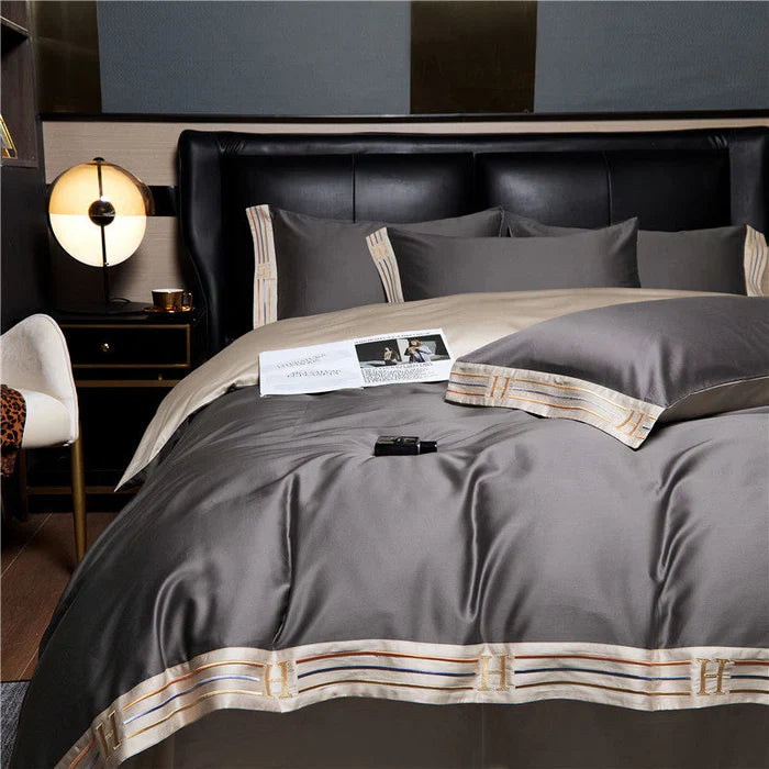 Satin Baumwolle Bestickte Bettwäsche Set - Luxora | Karnz