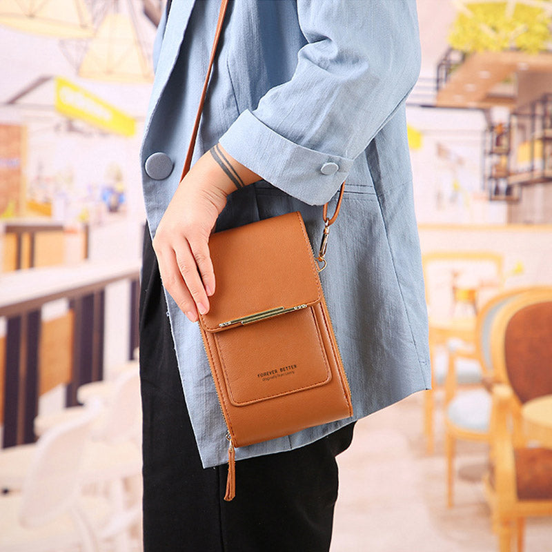 Anti-Diebstahl-Ledertasche mit Touchscreen | Karnz