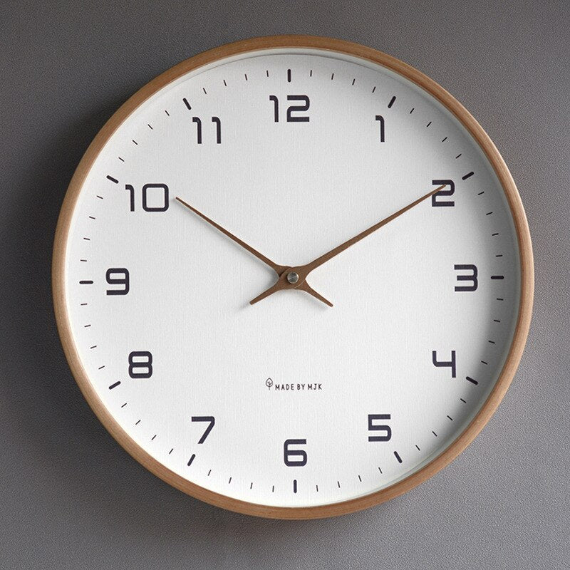 Wanduhr aus Holz – Skandinavischer Minimalismus | Stilvolle Wanddekoration für Wohn- und Schlafzimmer