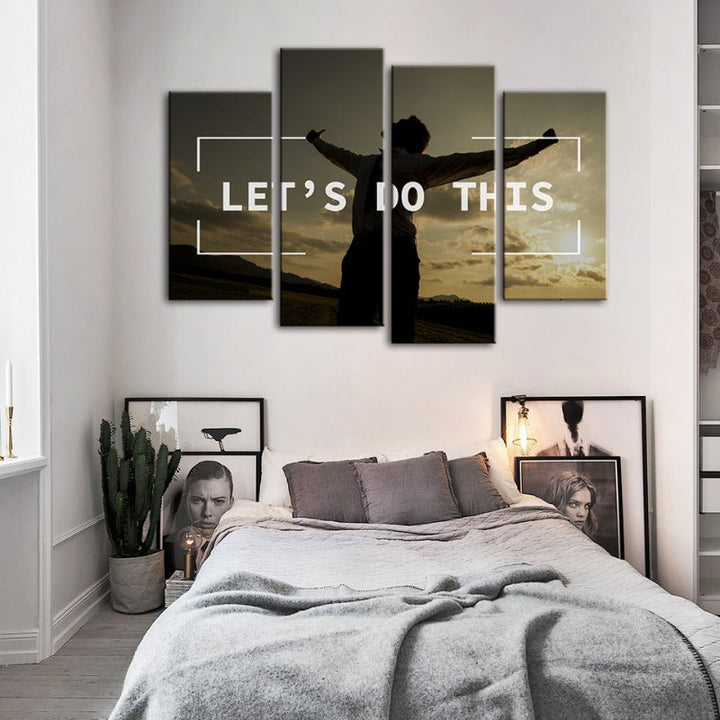 4 Stück Lass uns das machen - Leinwand Wandkunst Gemälde
