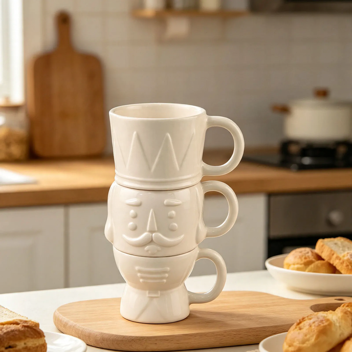 Keramik-Tasse mit Nussknacker-Motiv, 420 ml