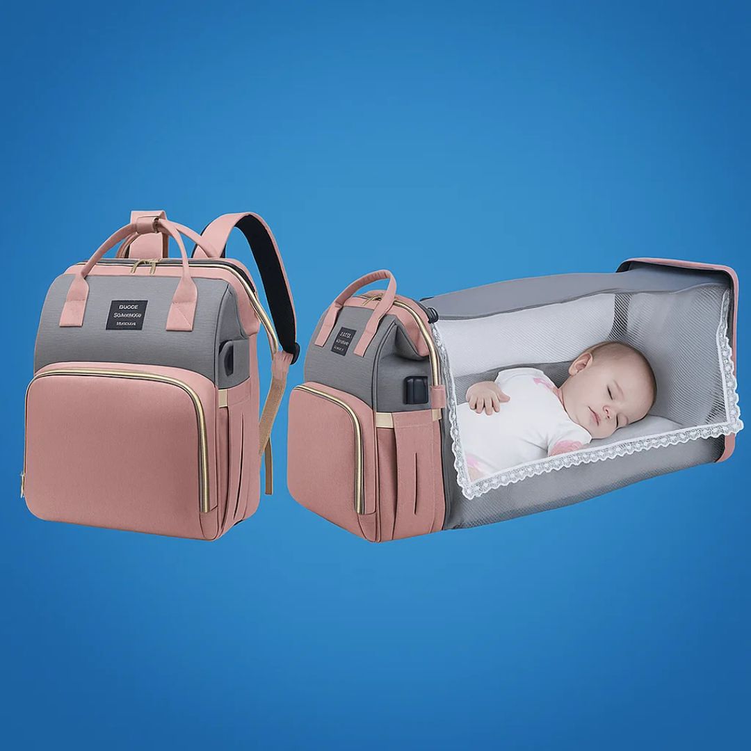 BabyVoyage | Faltbares Reisebett für Babys – Wasserdichtes Design – USB-Ladeanschluss – Ideal für Eltern unterwegs Karnz