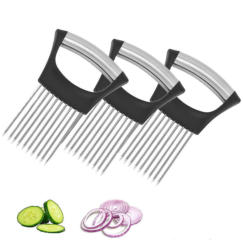 Edelstahl Zwiebel Cutter Halter, Lebensmittel Schneider Assistent Tomatenschneider Halter | Karnz