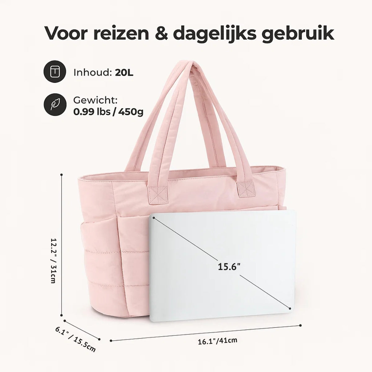 DraagMeega Luxus Tagesrucksack – Leicht, Gepolstert & Vielseitig für den Alltag | Karnz