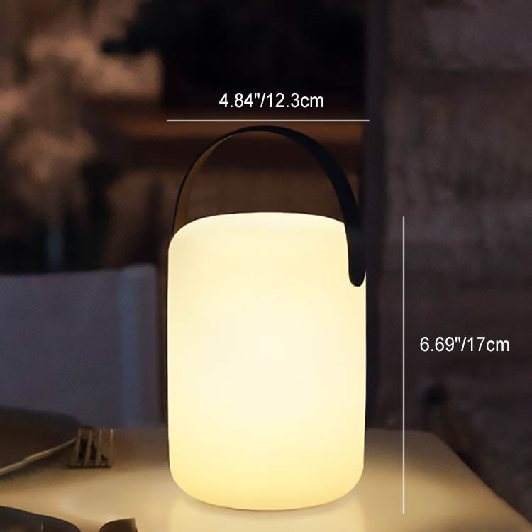 Moderne Einfachheit Kunststoff Runde Square Hand LED Tischlampe Für Outdoor Patio | Karnz
