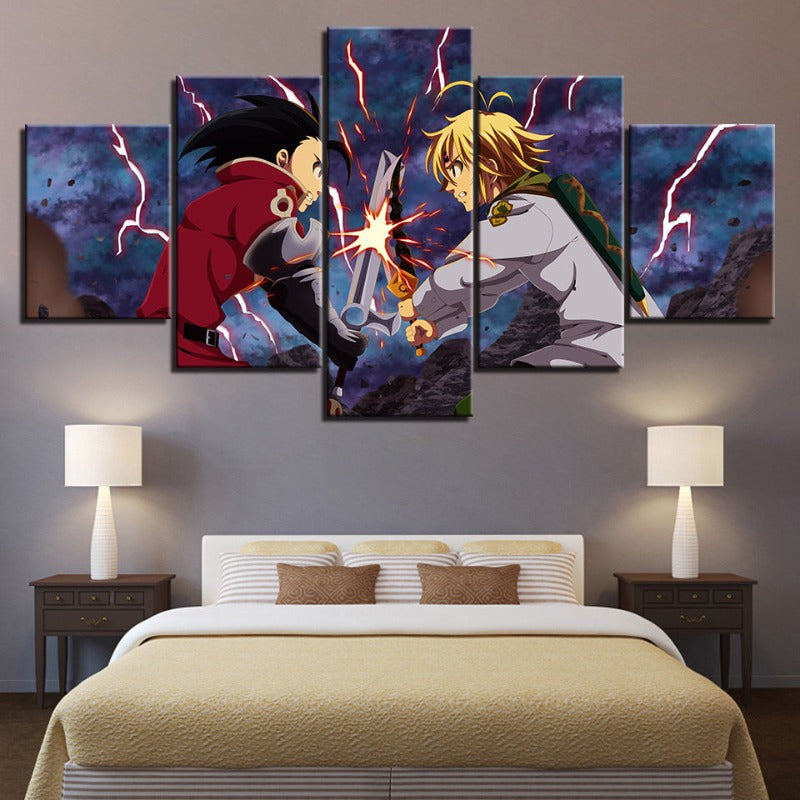 5 Stück Die sieben Todsünden - Leinwand Wandkunst Malerei