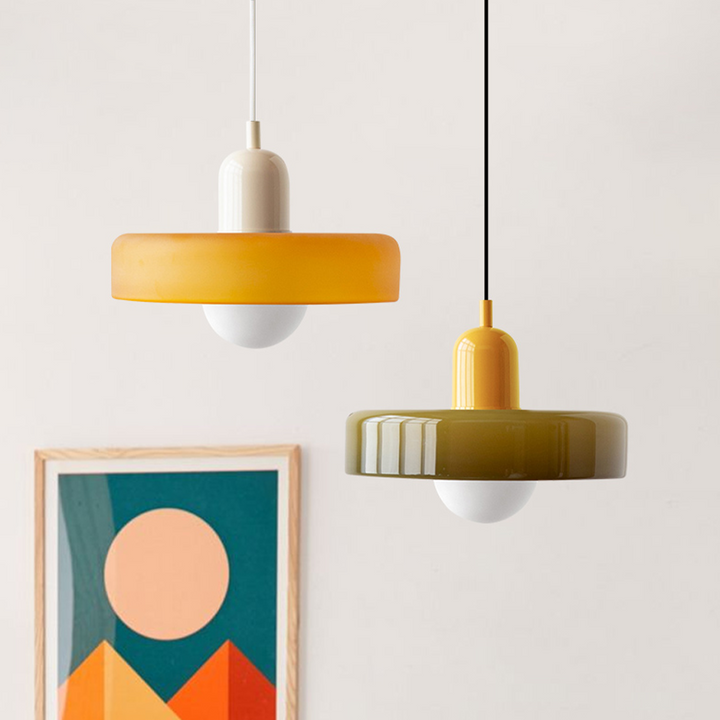 Farbenfrohe Bauhaus-Style Pendelleuchte - StiloGlas | Karnz