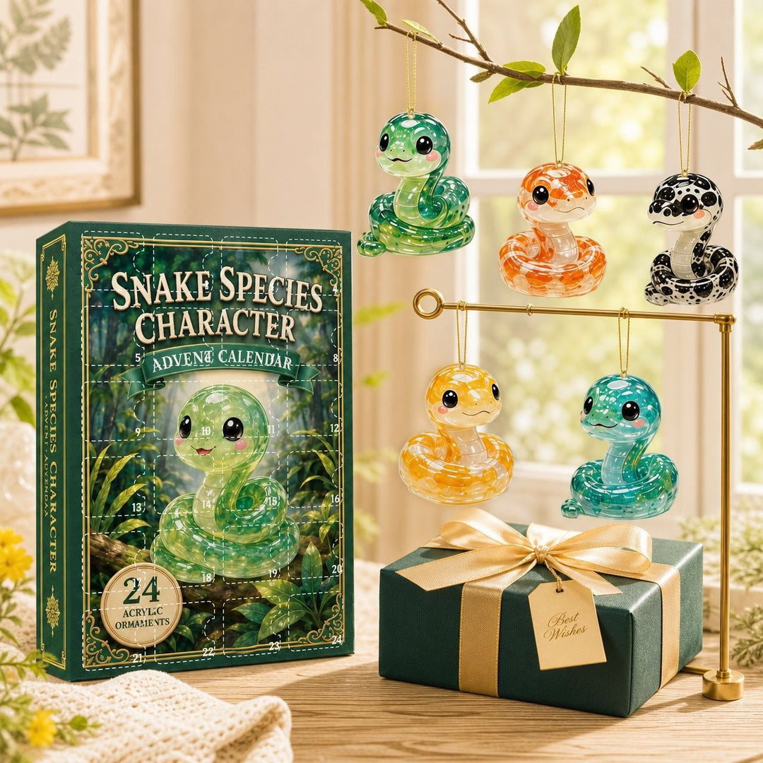 Weihnachts-Adventskalender mit Schlangen-Figuren