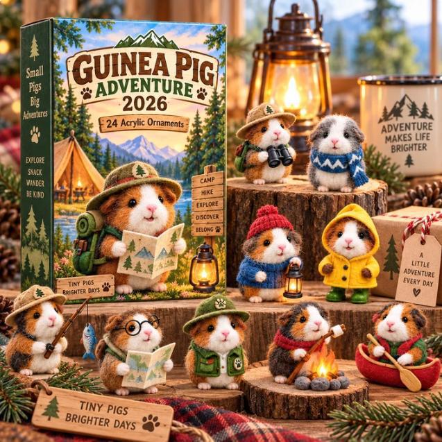 Meerschweinchen Adventskalender mit Acryl-Anhängern
