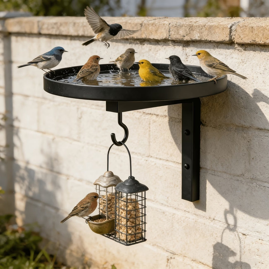 Wand-Vogeltränke aus Metall mit Haken