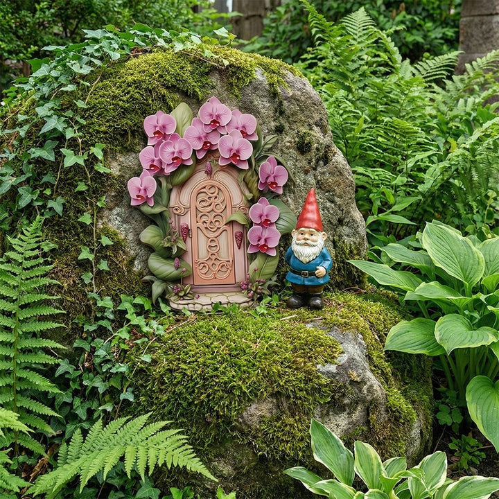 Dekorative Miniatur-Feentür aus Holz für Pflanzen und Gärten