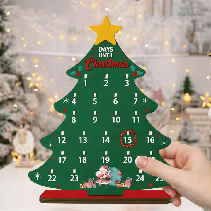 Weihnachts-Countdown-Kalender aus Holz, verschiedene Motive