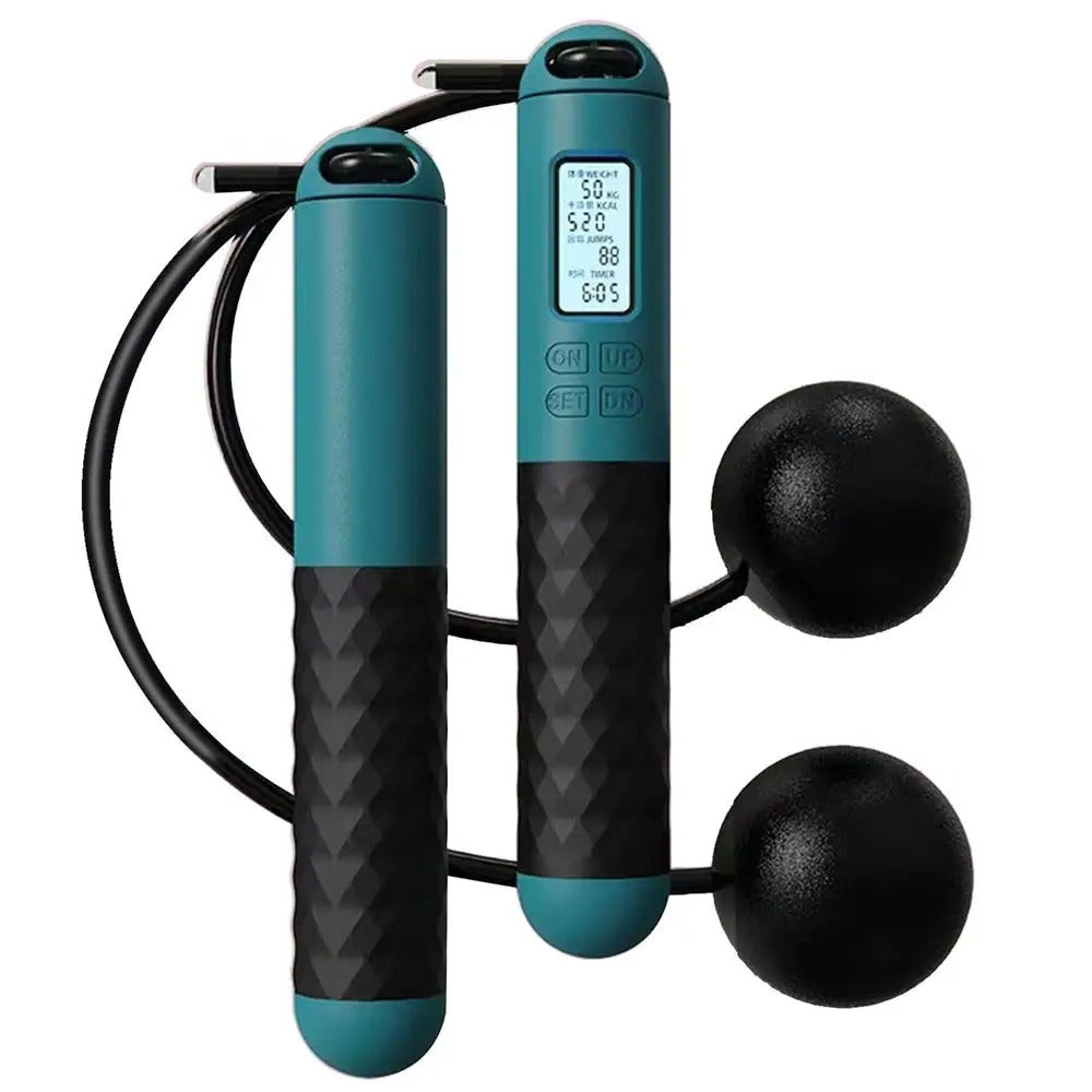 Kabelloses Springseil mit Zähler – Beschwerte Griffe für Home-Cardio-Workouts | Karnz