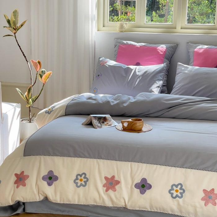 Modernes Baumwoll-Bettwäsche-Set, angeraut, Designer-Stil