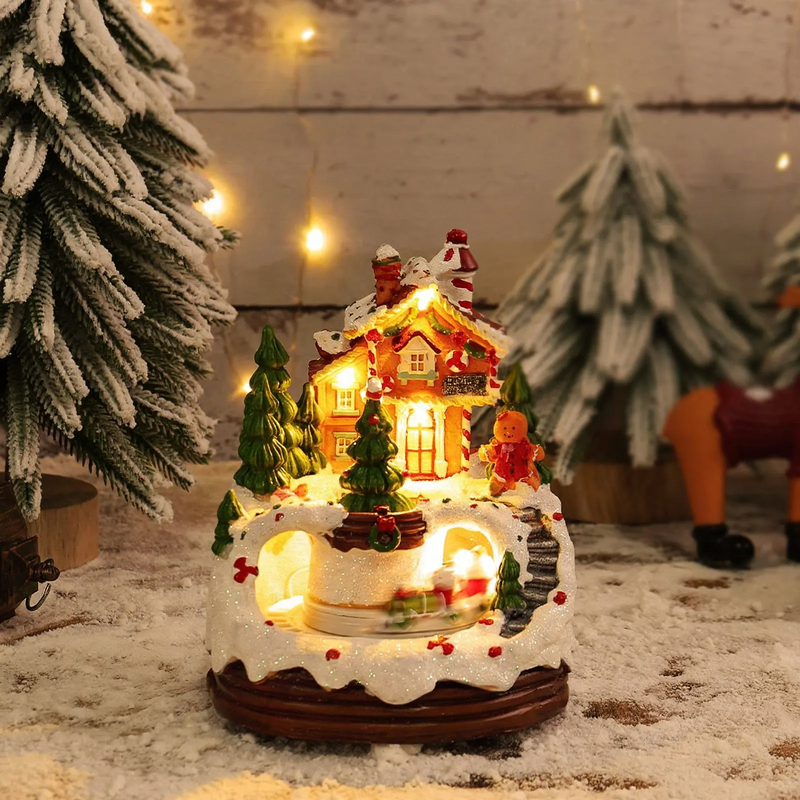 Weihnachtliches Musikhaus mit Beleuchtung