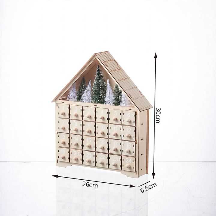 Beleuchteter Holz-Adventskalender mit LED