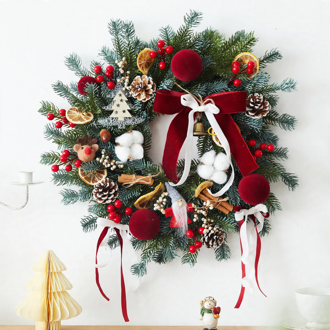 Weihnachtskranz aus PVC, halbmanuelle Fertigung