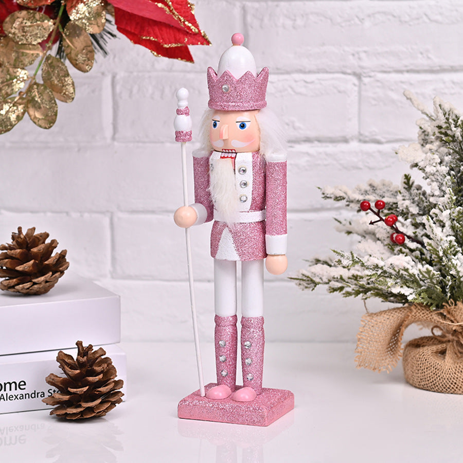 Dekorative Nussknacker-Holzfigur, Rosa