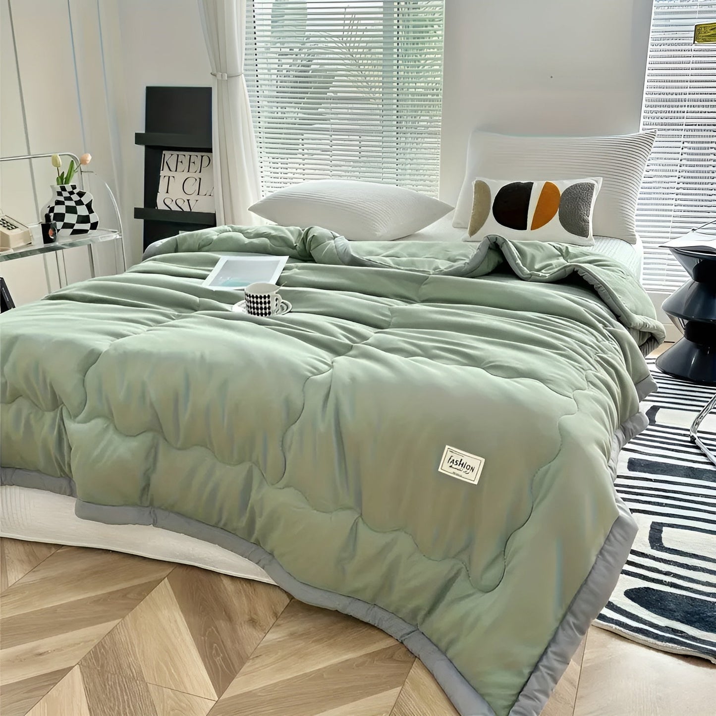 Leichte Tagesdecke für den Sommer – Atmungsaktiv & Vielseitig | Für Sofa, Bett & Reisen | Karnz