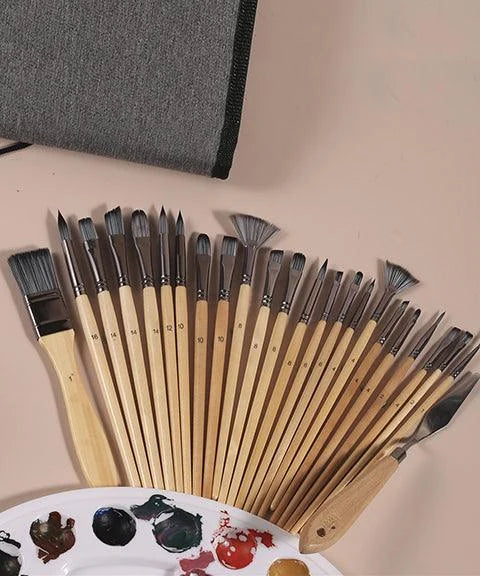 Professionelle Kunst Pinsel mit natürlichen Holzgriffen Satz