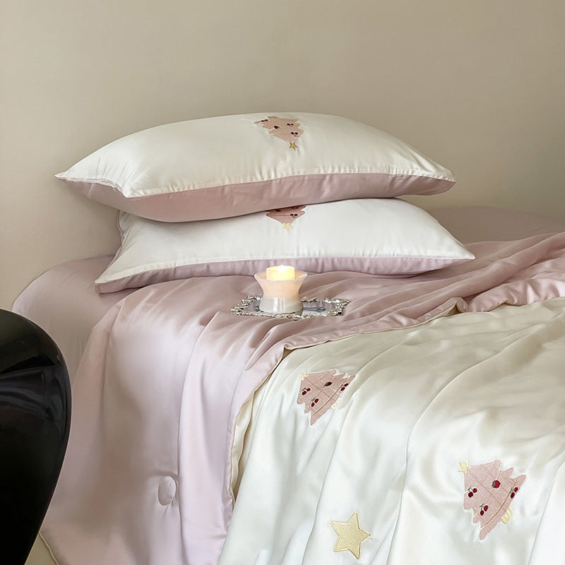 Sommer-Bettdecken-Set, 4-teilig, Tencel, leicht