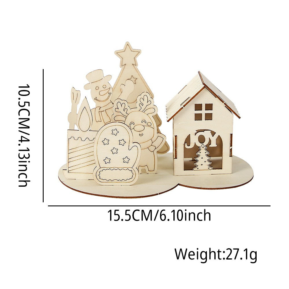 DIY-Weihnachtshaus-Bausatz, Holz, verschiedene Motive
