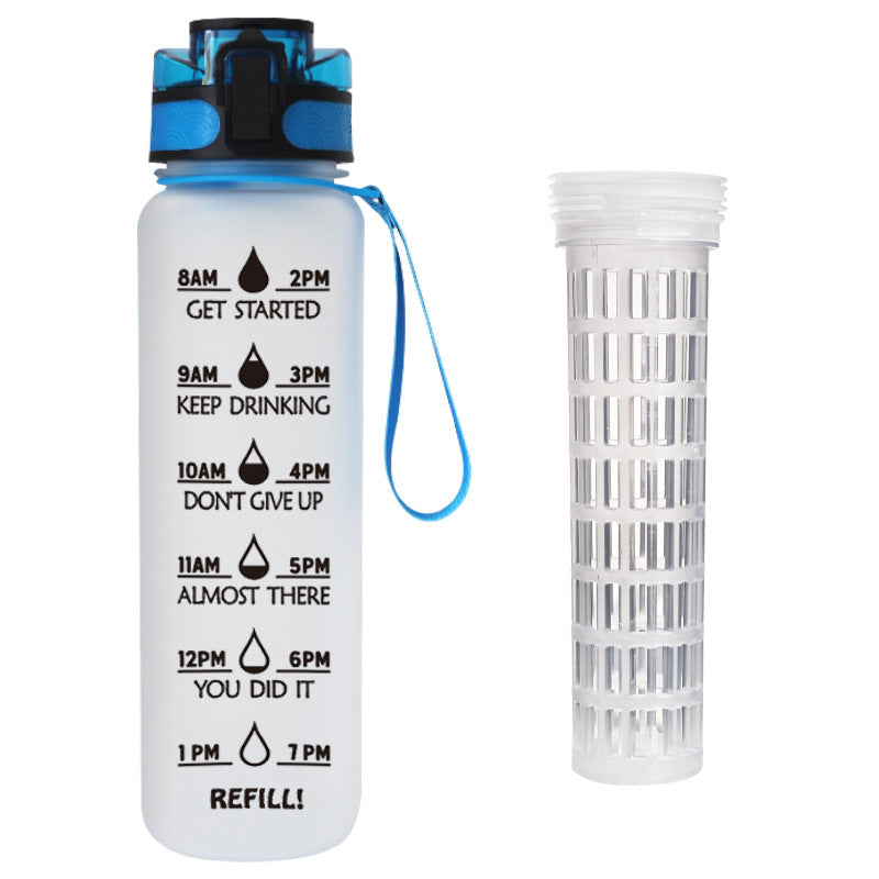 Sportflasche mit Motivationsskala, 1 L, Tritan