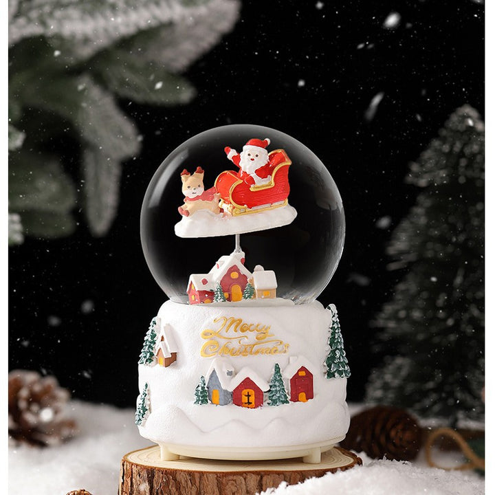 Weihnachts-Schneekugel mit Musik und Licht