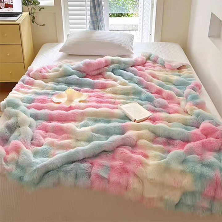 Doppellagige Kaninchenvlies-Wolldecke, Polyester